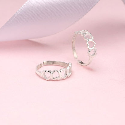 Silver Love's Embrace Toe Rings