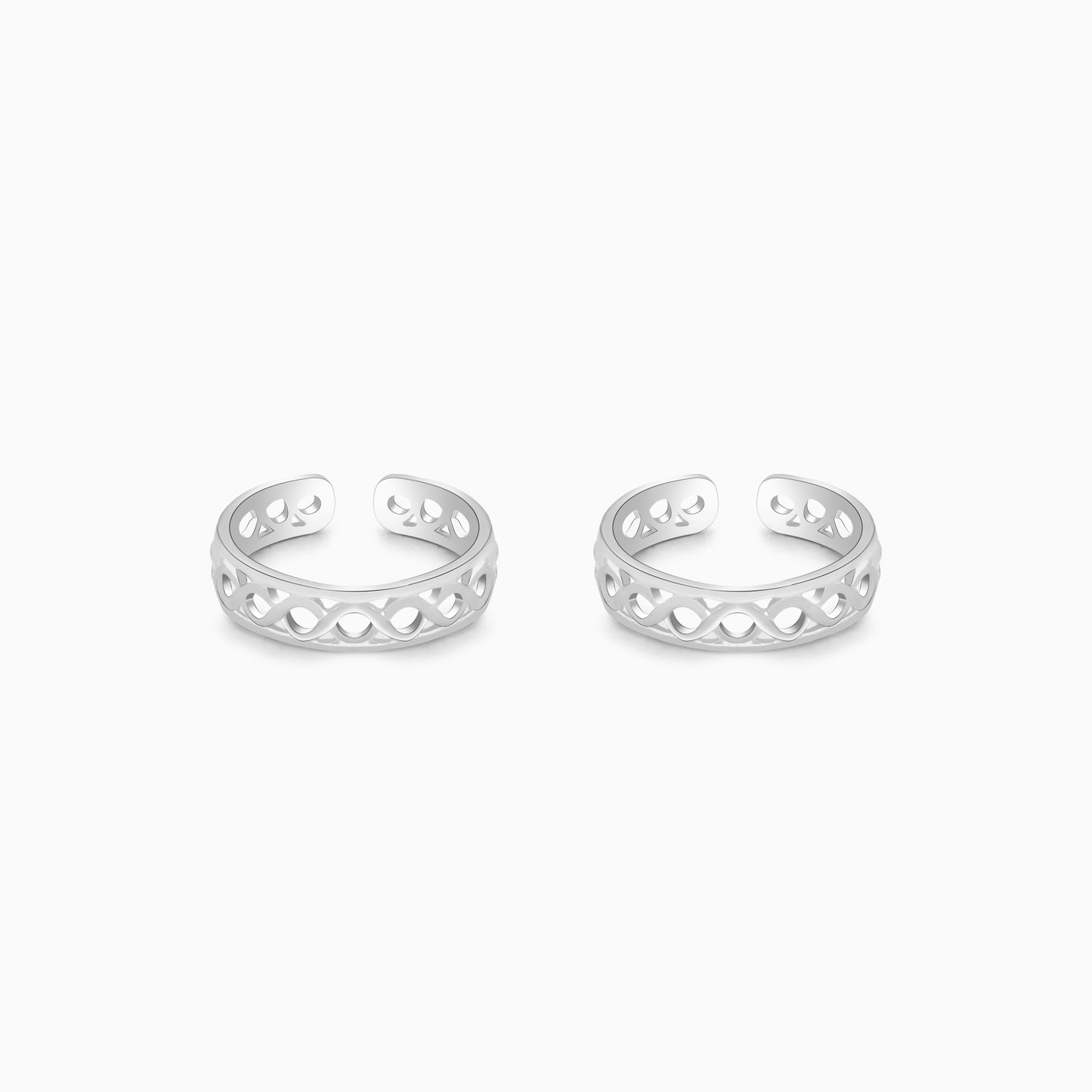 Silver Alluring Carvings Toe Rings