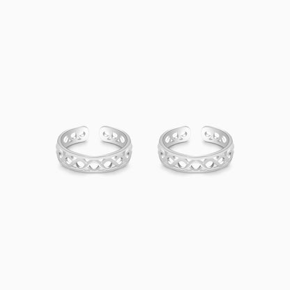 Silver Alluring Carvings Toe Rings