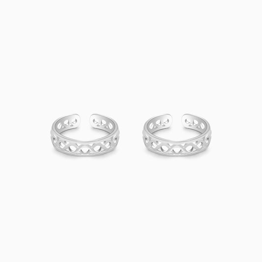 Silver Alluring Carvings Toe Rings