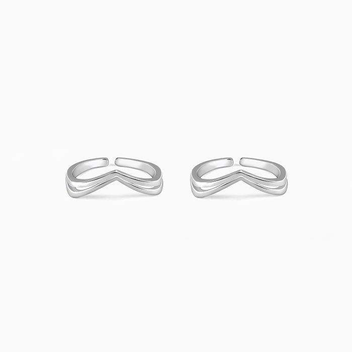 Silver Vintage Love Toe Rings