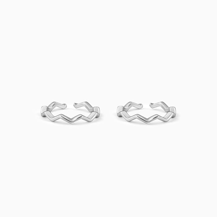 Silver Zigzag Toe Rings