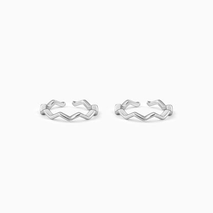 Silver Zigzag Toe Rings