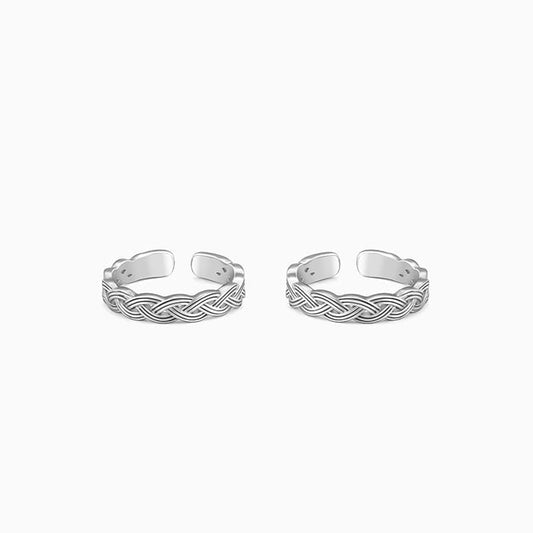 Silver Celtic Tide Toe Rings