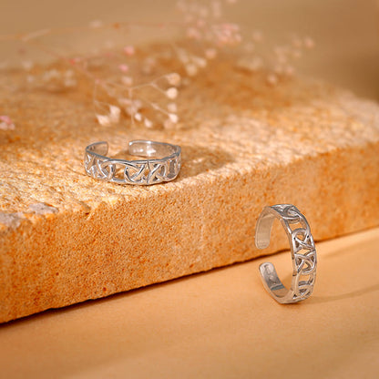 Silver Dancing Waves Toe Rings