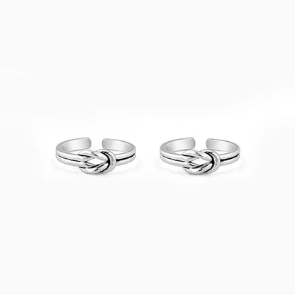 Oxidised Silver Love Knot Toe Rings