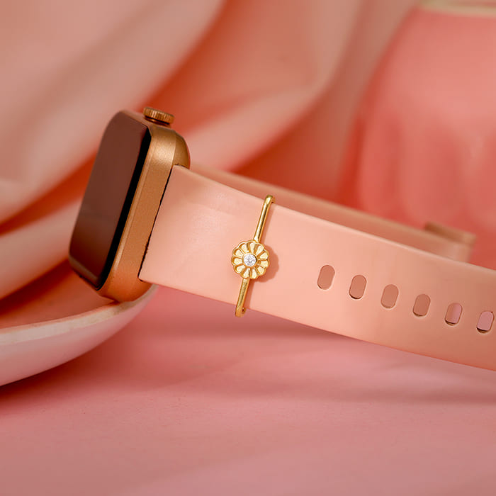 Golden Zirconia Sunflower Watch Band