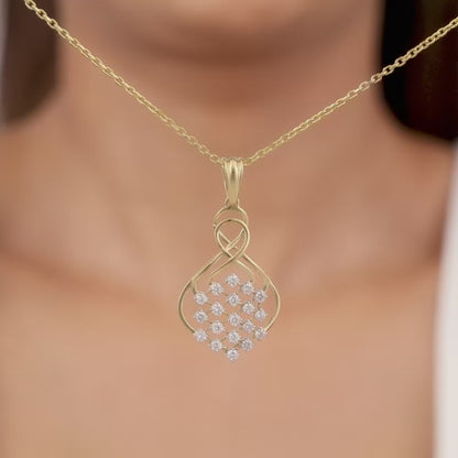 Gold Poire Diamond Pendant