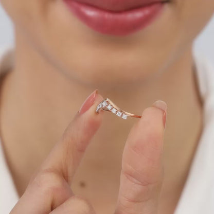 Rose Gold Elegant Pear Diamond Ring