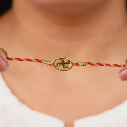 Golden Swastik Rakhi