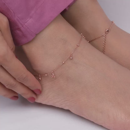 Rose Gold Chiming Clubs Anklet