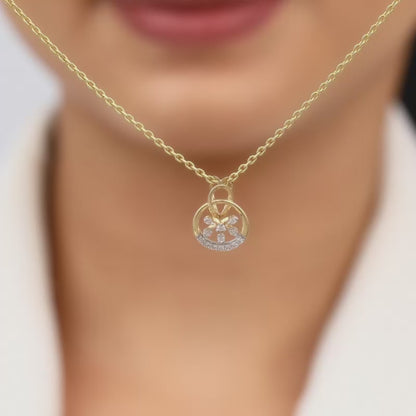 Gold Bloomy Diamond Pendant