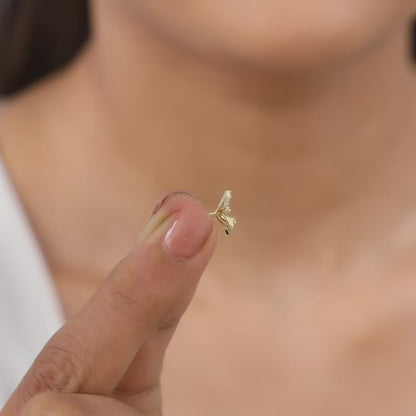 Gold Auric Flower Diamond Earrings