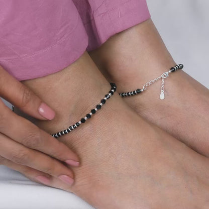 Silver Celestial Beads Anklet