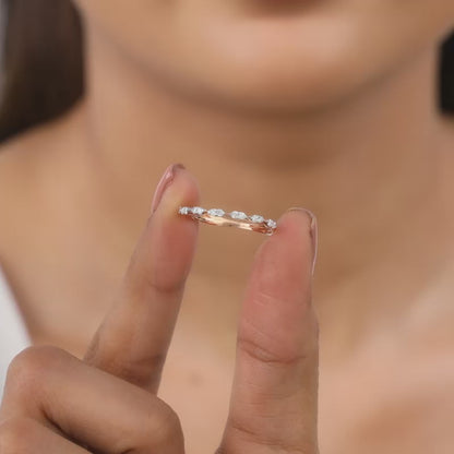 Rose Gold Lunar Circle Diamond Ring