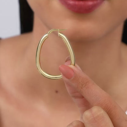 Golden Tapered Hoop Earrings