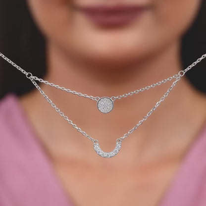 Silver Lune Layered Necklace