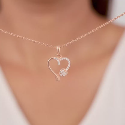 Rose Gold Best Love Pendant With Link Chain