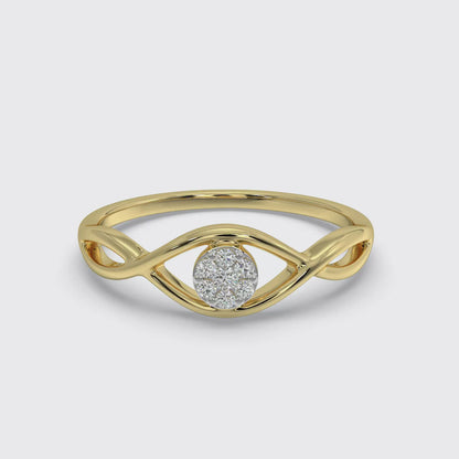 Gold Embraced By Love Diamond Ring