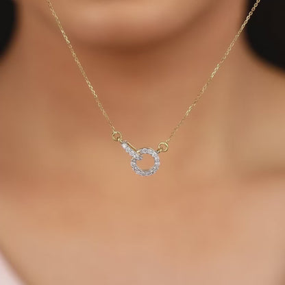 Gold Interconnected Diamond Necklace