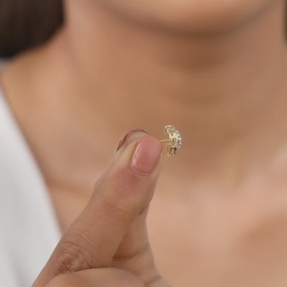 Gold Heartlet Diamond Earrings