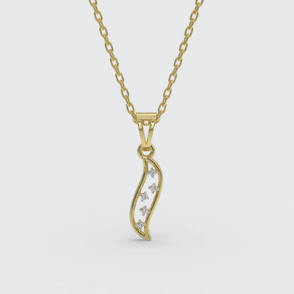 Gold Bright Flame Diamond Pendant