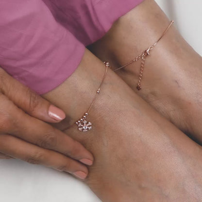 Rose Gold Winter Wonderland Anklet