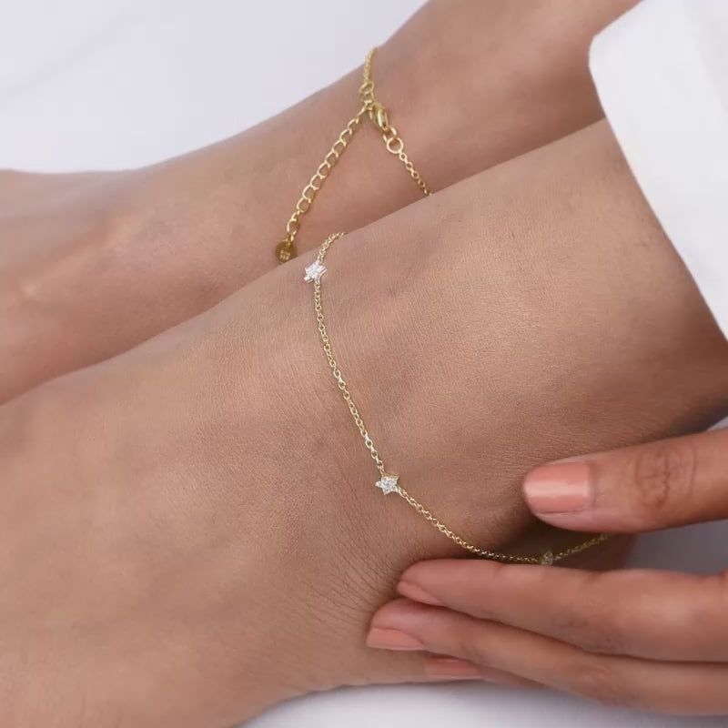 Golden Star Constellation Anklet GIVA Jewellery
