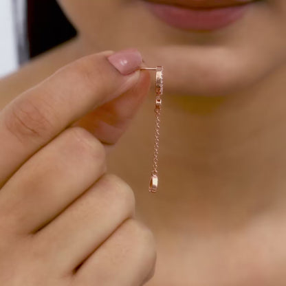 Rose Gold Swinging Bird Earrings