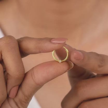 Golden Zircon Star Nose Ring