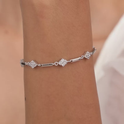 Silver Zircons Rhombus Bracelet