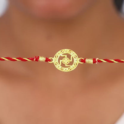 Golden Svastik Rakhi