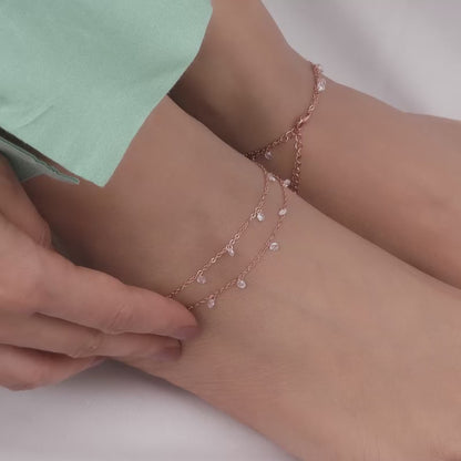 Rose Gold Layered Queen's Anklet