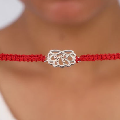 Silver Floral Gajanana Rakhi