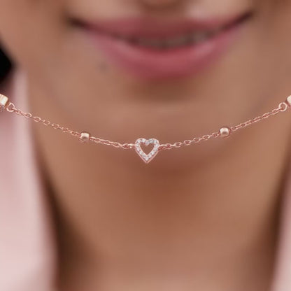 Rose Gold Halo Heart Bracelet