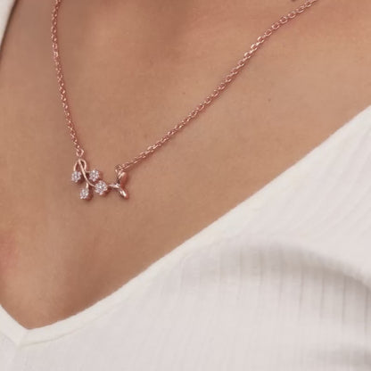 Rose Gold Floral Vine Necklace