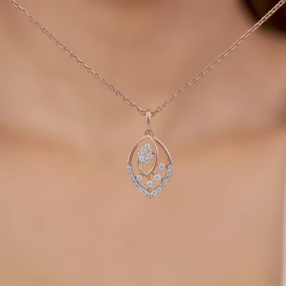 Rose Gold Feuille Diamond Pendant