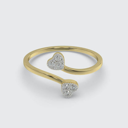 Gold Heartbeat Duo Diamond Ring