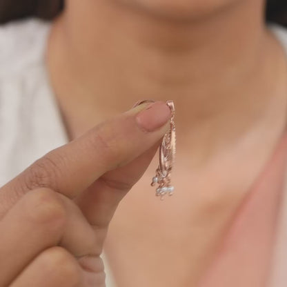 Rose Gold Blooming Lotus Earrings