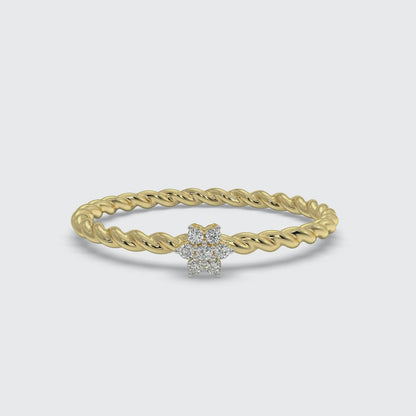 Gold Classic Floret Diamond Ring