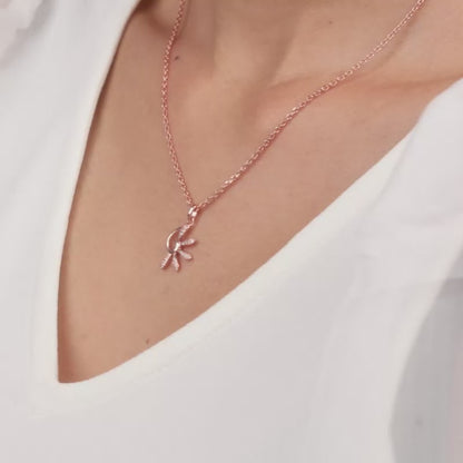 Rose Gold Elegant Musli Pendant With Link Chain