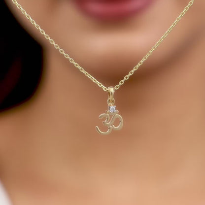 Gold Om Bliss Diamond Pendant