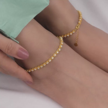 Golden Stellar Orbs Anklet