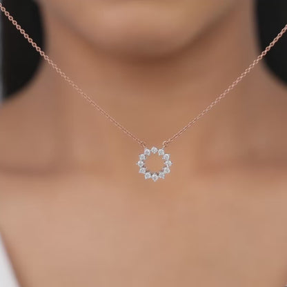 Rose Gold Aureole Diamond Necklace