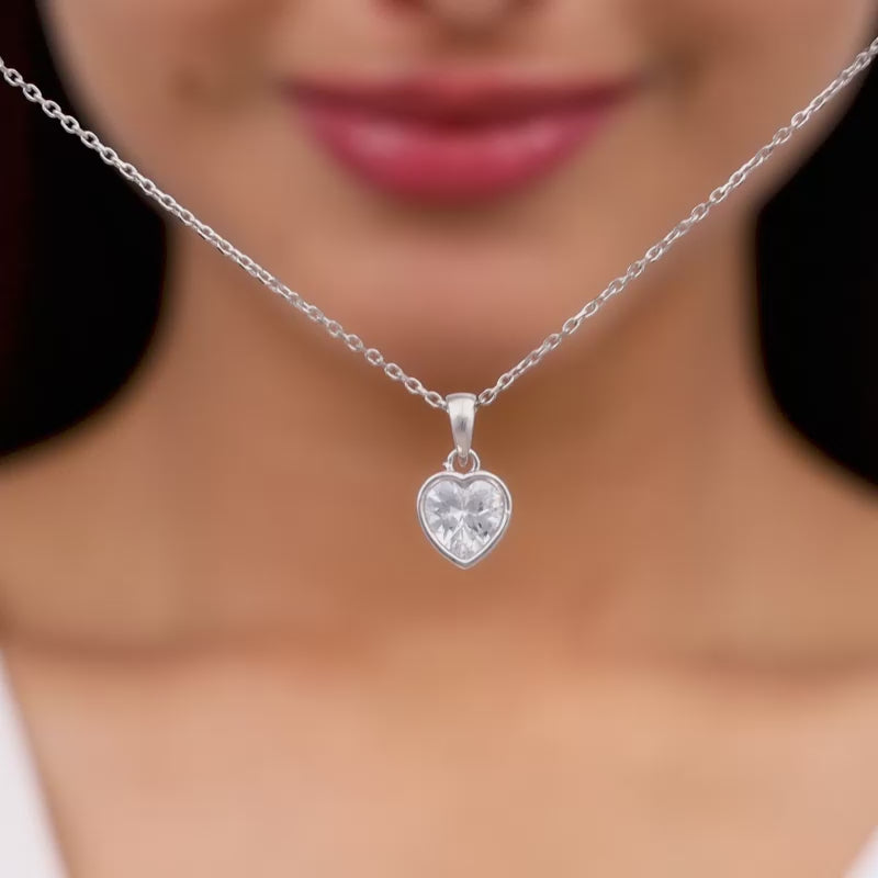 Buy Silver Coeur Pendant with Box Chain at Best Price GIVA Jewellery