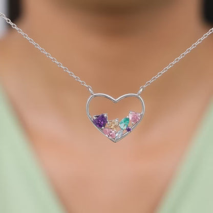 Silver Heart to Heart Necklace