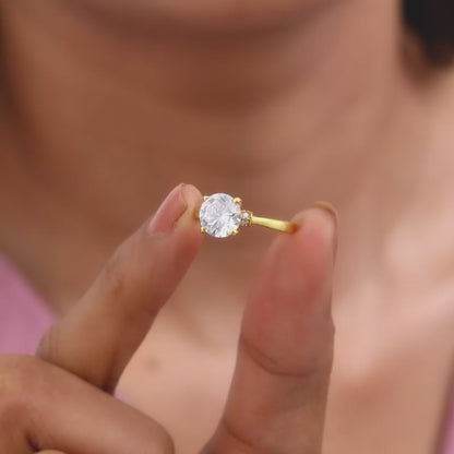 Golden Zircon Ring