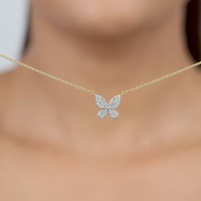 Gold Papillon Diamond Necklace