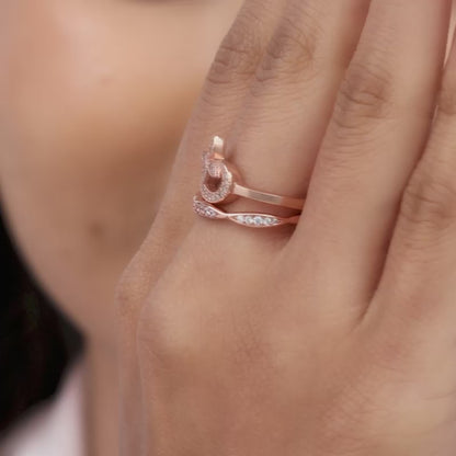 Rose Gold Graceful Floral Stackable Rings