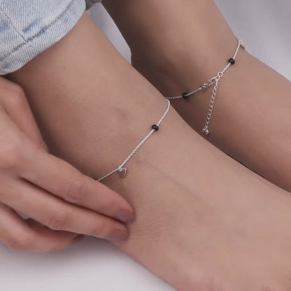 Silver Lovely Birds Anklet